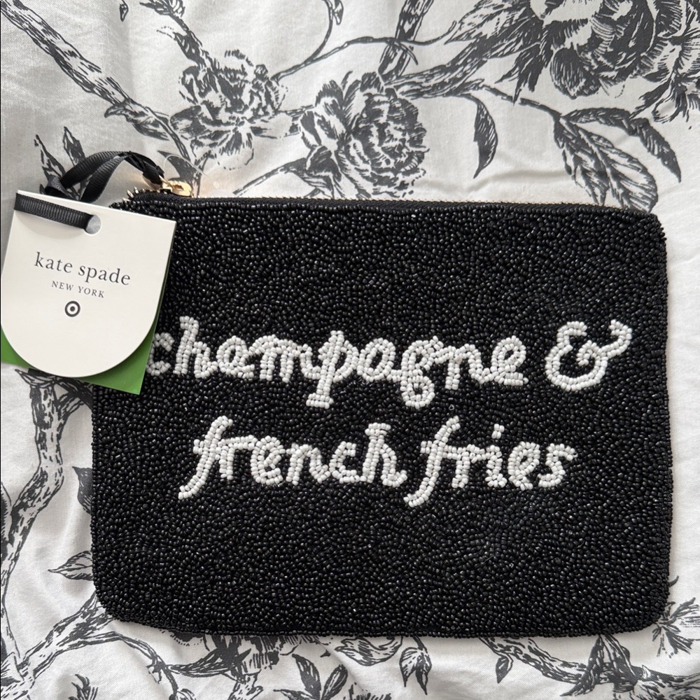 Kate Spade x Target Black Beaded Pouch brand new